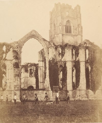 Abadia de Fountains. Janela e Torre Leste, 1850s. de Joseph Cundall