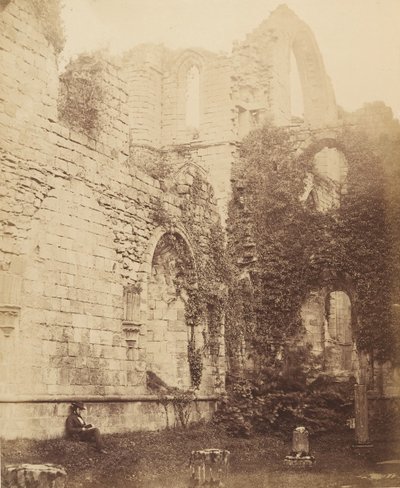 Abadia de Fountains. Interior da Casa Capitular, 1850s. de Joseph Cundall