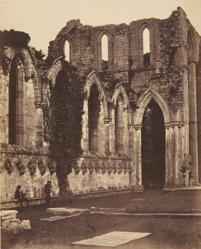 Abadia de Fountains. Interior do Coro, 1850s. de Joseph Cundall