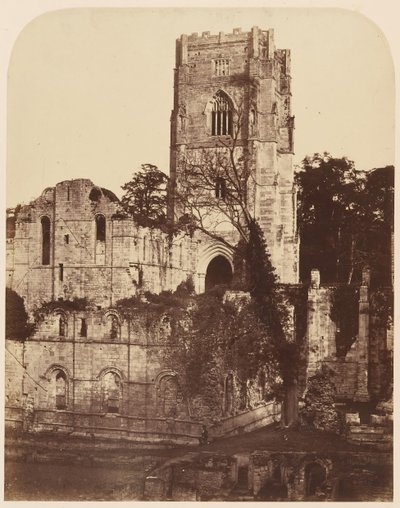 Abadia das Fontes. A Igreja e a Casa do Capítulo, década de 1850. de Joseph Cundall