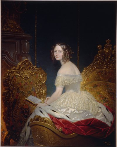 Princesa Marie Charlotte Frederique de Wurttemberg (1807-1873), grã-duquesa Helene da Rússia (princesa Friederike Charlote Marie Of Wurttemberg, grã-duquesa Elena Pavlovna da Rússia). Pintura de Joseph Desire Court (1797-1865), óleo sobre tela de Joseph Desire Court