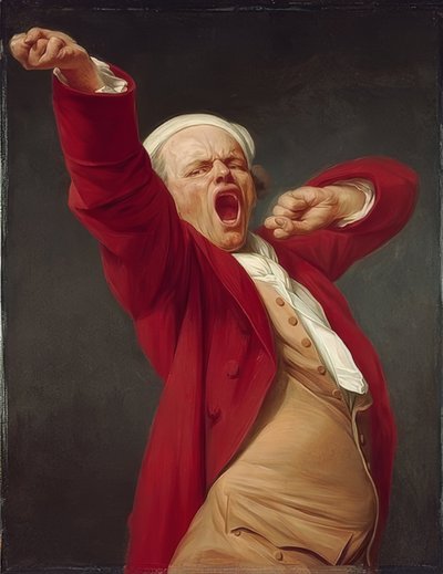 Auto-retrato, bocejando. 1783 de Joseph Ducreux