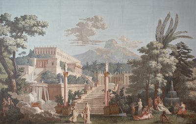 Design de papel de parede representando Telêmaco de Joseph Dufour