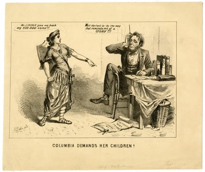 Columbia exige seus filhos, 1864 de Joseph E. Baker