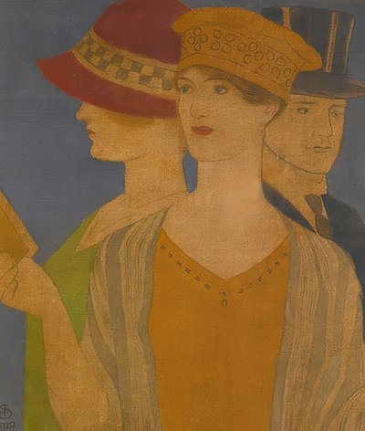 Visitantes de uma exposição. 1919 de Joseph Edward Southall