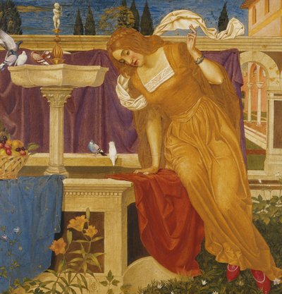 Bela vendo a imagem de sua casa na fonte de Joseph Edward Southall