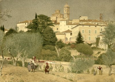 Na Toscana, 1906 (wc no papel) de Joseph Edward Southall