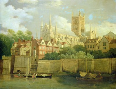 Uma Vista da Catedral de Worcester a partir do Sudoeste de Joseph Farington