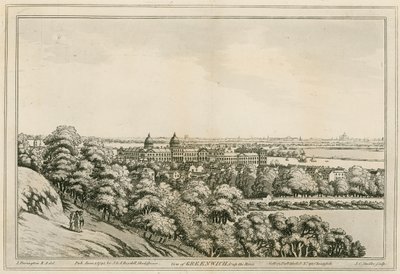 Uma visão de Greenwich, Londres e até o rio Tamisa de Joseph Farington