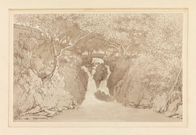 Cascata Rydal inferior de Joseph Farington