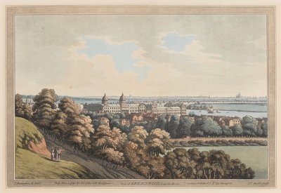 Vista de Greenwich e rio acima de Joseph Farington