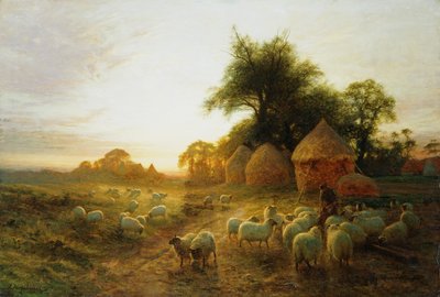Yon Yellow Sunset morrendo no oeste (óleo sobre tela) de Joseph Farquharson