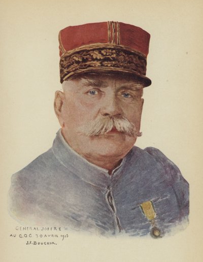 Joseph Joffre, general francês (cor litho) de Joseph Felix Boucher