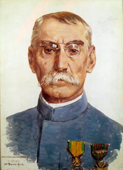 Primeira Guerra Mundial (1914-1918): "Retrato de Marechal Joseph Simon Gallieni (1849-1916)". Pintura de Joseph Felix Bouchor (1853-1937) 1915 Sol. 0,33 x 0,24 m de Joseph Felix Bouchor