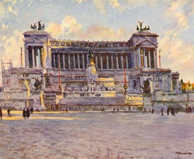 Roma: Monumento a Victor Emmanuel (litografia a cores) de Joseph Felix Bouchor