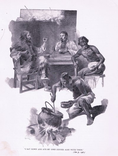 Sentei-me e comi o meu jantar com eles (litho) de Joseph Finnemore