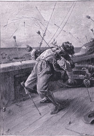Eles deixaram voar as flechas e mataram a pobre sexta-feira (litho) de Joseph Finnemore