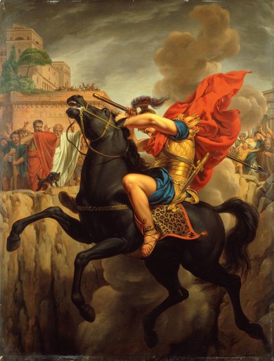 A Morte de Marcus Curtius (óleo no painel) de Joseph Francois