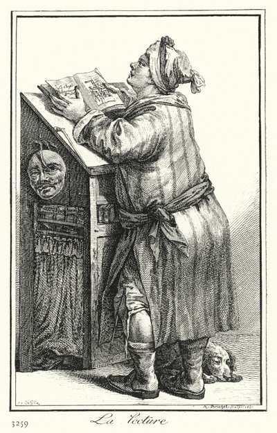 Leitura (gravura) de Joseph Franz von (after) Goez