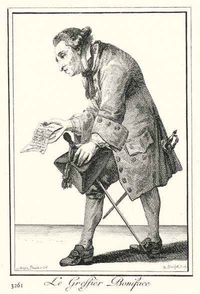 O Escriturário Boniface (gravura) de Joseph Franz von (after) Goez