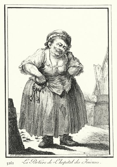 O Guardião da Porta do Hopital des Joieuses (gravação) de Joseph Franz von (after) Goez