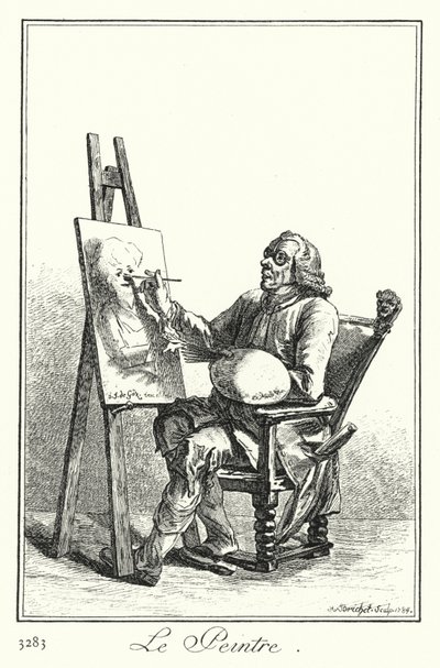 O Pintor (gravura) de Joseph Franz von (after) Goez