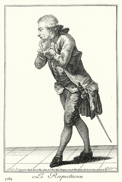 O Homem Respeitoso (gravura) de Joseph Franz von (after) Goez