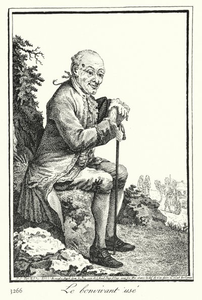 The Worn Out Bon Viveur (gravura) de Joseph Franz von (after) Goez
