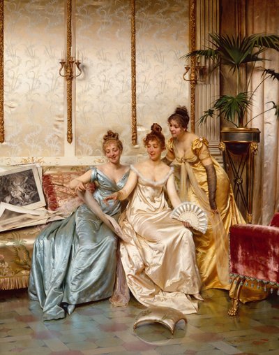 Três Belas Connoisseurs (óleo sobre tela) de Joseph Frederick Charles Soulacroix