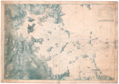 Um mapa de observações náuticas sobre observações para a carta do porto de Boston de Joseph Frederick Wallet DesBarres
