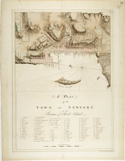 Um plano da cidade de Newport na província de Rhode Island de Joseph Frederick Wallet DesBarres