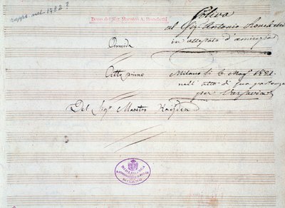 Primeira página de partitura de minueto em Armida por J Haydn (1821) de Joseph Haydn