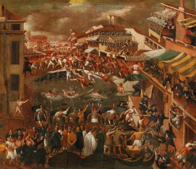 Ponte dei Pugni em Veneza. de Joseph Heintz the Younger