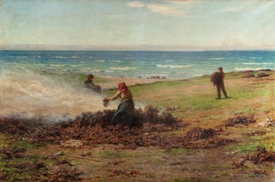 Queima de Kelp (óleo sobre tela) de Joseph Henderson