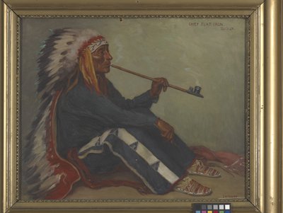 Chefe Flat Iron, Sioux (óleo sobre tela) de Joseph Henry Sharp