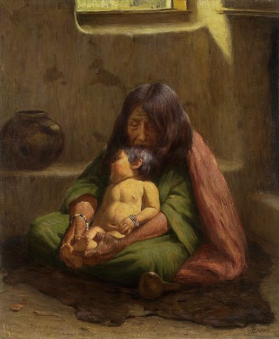 Mãe e bebé indianos de Joseph Henry Sharp
