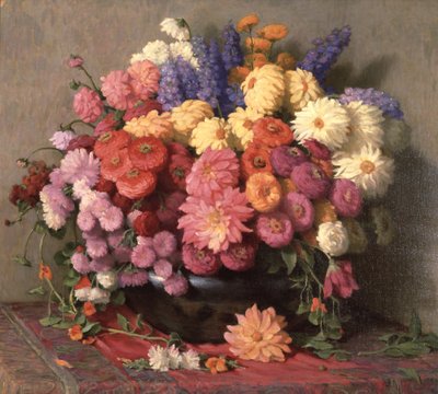 Flores do fim do verão (óleo sobre tela) de Joseph Henry Sharp