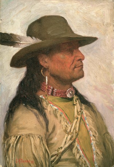 Ogalalla Sioux "Indian Scout" Sioux (óleo sobre tela) de Joseph Henry Sharp