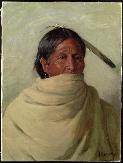 Cervo-Taos em pé (óleo sobre tela) de Joseph Henry Sharp
