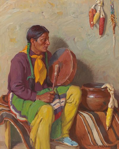 O Canto (óleo sobre tela) de Joseph Henry Sharp