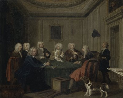Um Clube de Cavalheiros, c.1730 (óleo sobre tela) de Joseph Highmore
