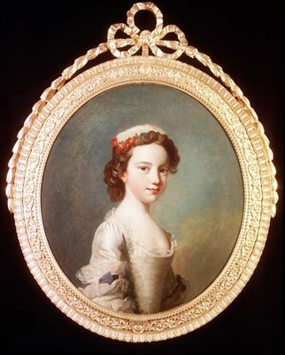 Um, retrato, de, um, menina jovem, em, um, vestido branco de Joseph Highmore