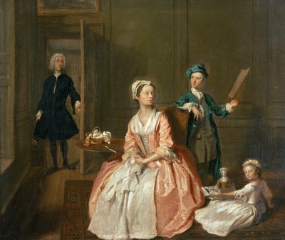 Peça de Conversação, provavelmente da família do artista, c.1732-5 de Joseph Highmore