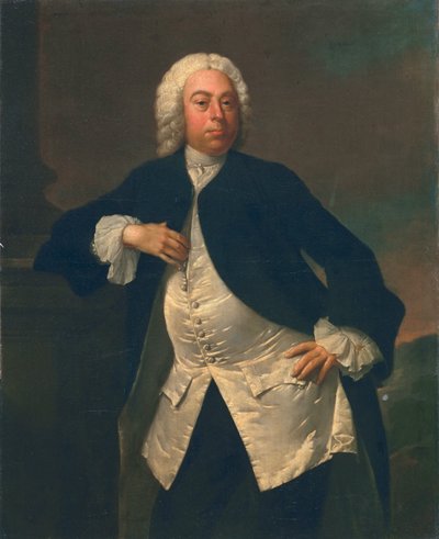 Homem com colete de seda branca, c.1745-50 de Joseph Highmore