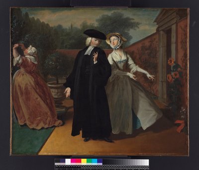 Pamela mostra o Sr. Williams um esconderijo para suas cartas, de "Pamela: ou Virtude recompensada" por Samuel Richardson (1689-1761) publicado em 1740, c.1744 de Joseph Highmore