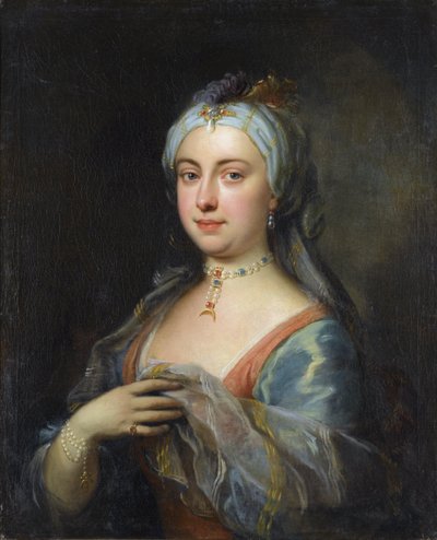 Retrato de Lady Mary Wortley Montagu (1689-1762) par Highmore, Joseph (1692-1780), - Óleo sobre tela, 76x61,5 - Coleção Particular de Joseph Highmore