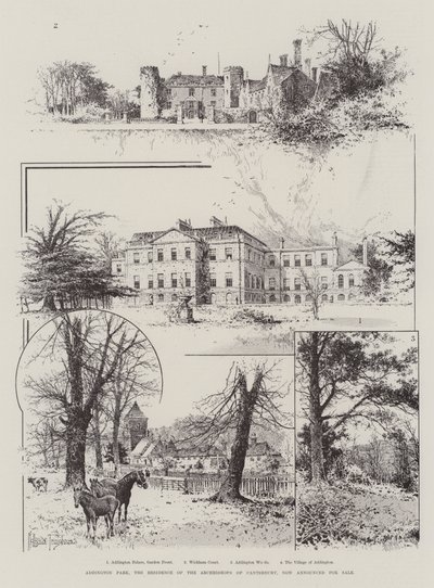 Addington Park, a residência dos arcebispos de Canterbury, agora anunciada para venda de Joseph Holland Tringham