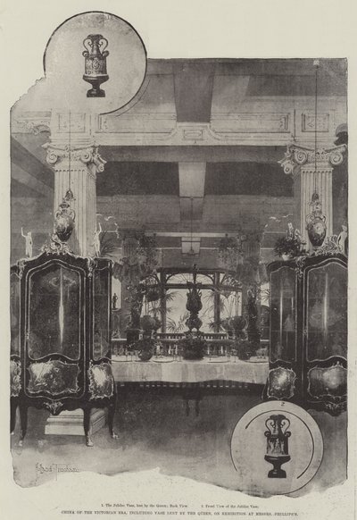 China da era vitoriana, incluindo vaso emprestado pela rainha, em exposição na Messers Phillips&39;s de Joseph Holland Tringham