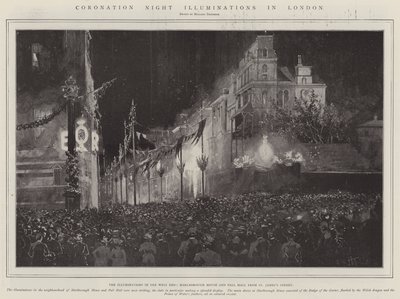 Iluminações de noite de coroação em Londres de Joseph Holland Tringham