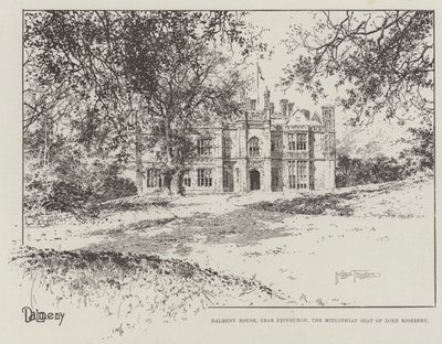 Dalmeny House, perto de Edimburgo, a sede do Lorde Midlothian Rosebery de Joseph Holland Tringham